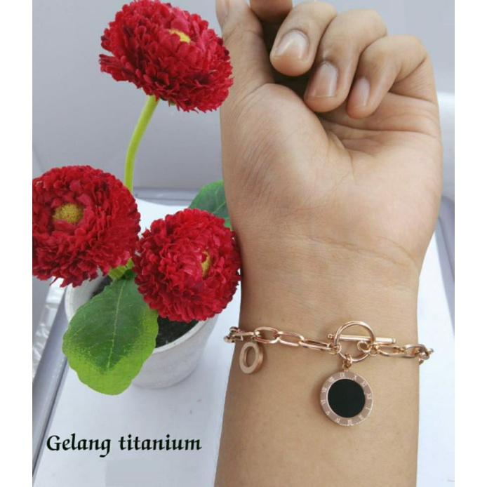 Fourfashion Gelang Titanium Rantai Motif BV Terbaru S188