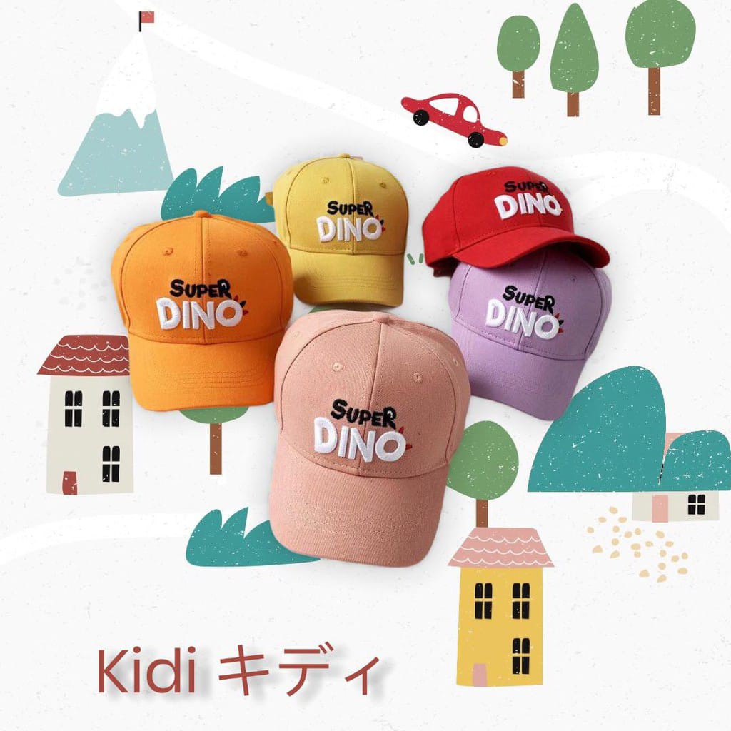 Topi Baseball Anak Bordir Super Dino Drill Premium