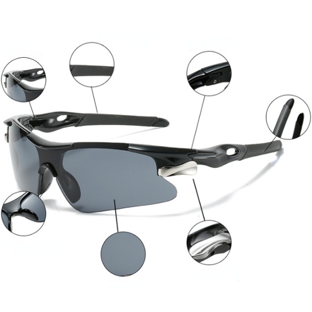 Sport Unisex Fashion Warna-Warni Nyaman Perlindungan UV Santai Luar Ruangan Kacamata Bersepeda Anti-Kabut Kacamata Sepeda Gunung Tahan Angin Night Vision Polarized Kacamata Matahari Untuk Mengemudi