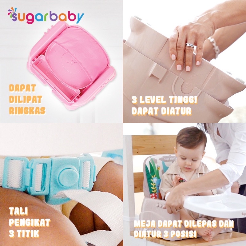 Sugar baby Hello Bear Booster Seat - Kursi Makan bayi FREE BUBBLE WRAP 2 LAPIS