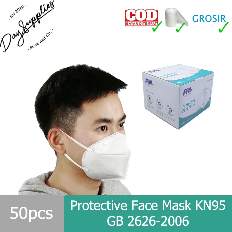 PLUS MEDICAL Masker Medis 4ply GB2626-2006 (KN95) PM x 1 Box / 50 Lembar - Protective Face Mask