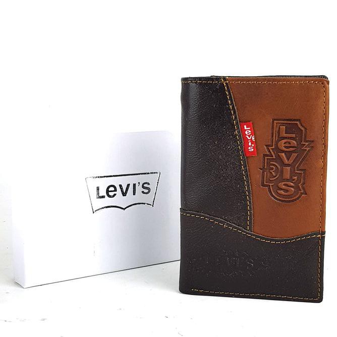 607J Dompet Tanggung Kulit Asli Pria Murah - Levis Dtg Sjar Top
