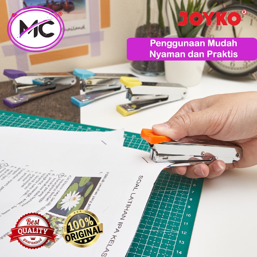 Staples Mini Kecil Joyko Stapler Stainless Steel Anti Karat Jepretan Kertas Dokumen Stepler Cekrekan Premium Praktis Murah Alat Tulis Kantor Sekolah