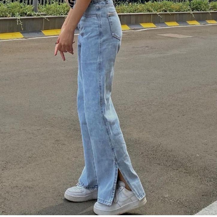 (TERBARU) Kulot Jeans Hight Waist Premium / Kulot Jeans Belah Samping / Kulot Jeans HW Wanita