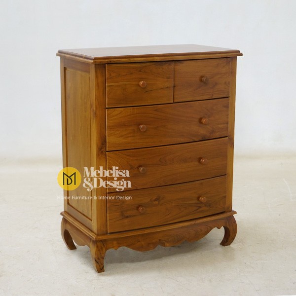 Tempat Penyimpanan Barang Laci, Nakas Laci 5 Jati, Nakas Loker Laci 5