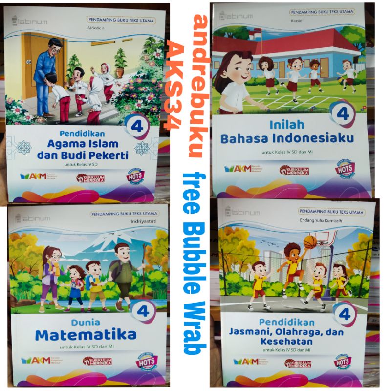 Paket Pelajaran Dunia Matematika Inilah Bahasa Indonesiaku PJOK Agama Islam Kelas 4 Kurikulum Merdek