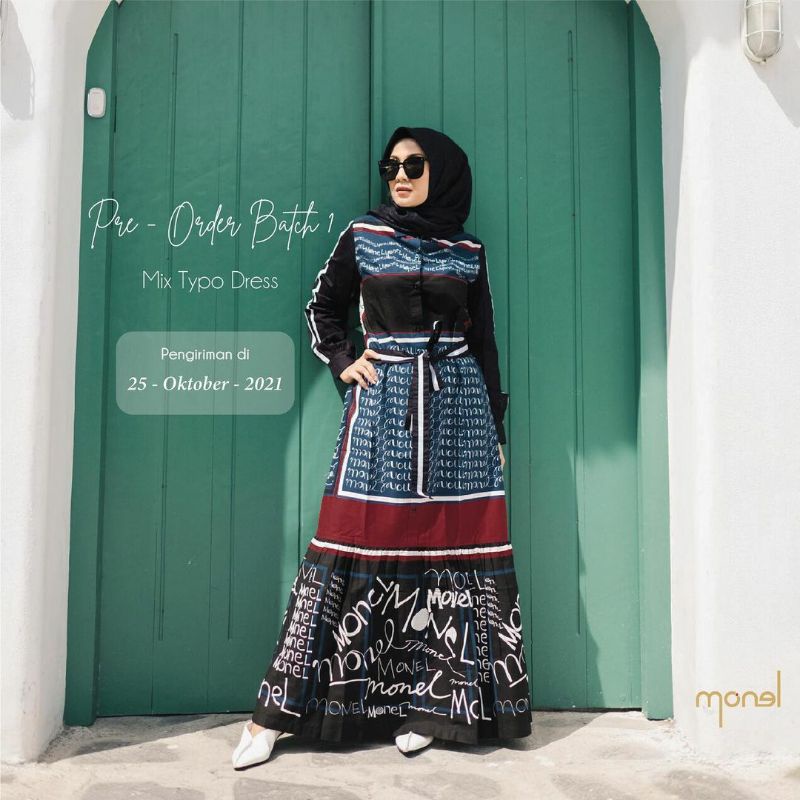 READY  TYPO DRESS BY MONEL