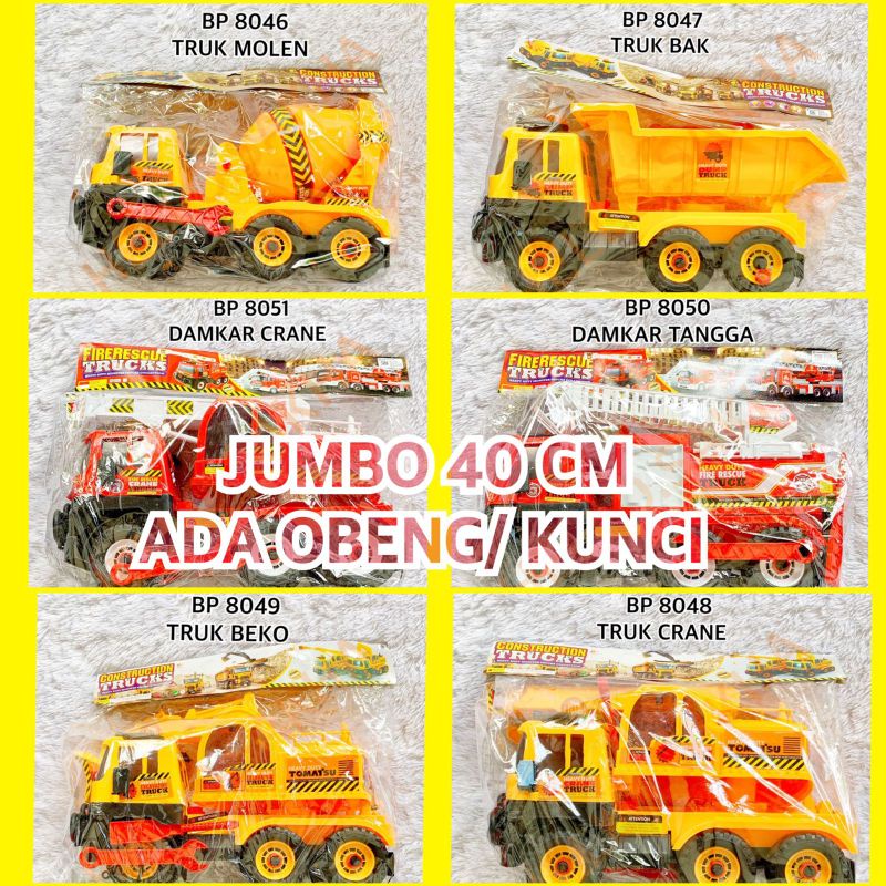 MAINAN TRUK JUMBO 40 CM CONSTRUCTION DAN DAMKAR PEMADAM KEBAKARAN WIU WIU BLAMBIR TRUCK TRUCKS MOLEN