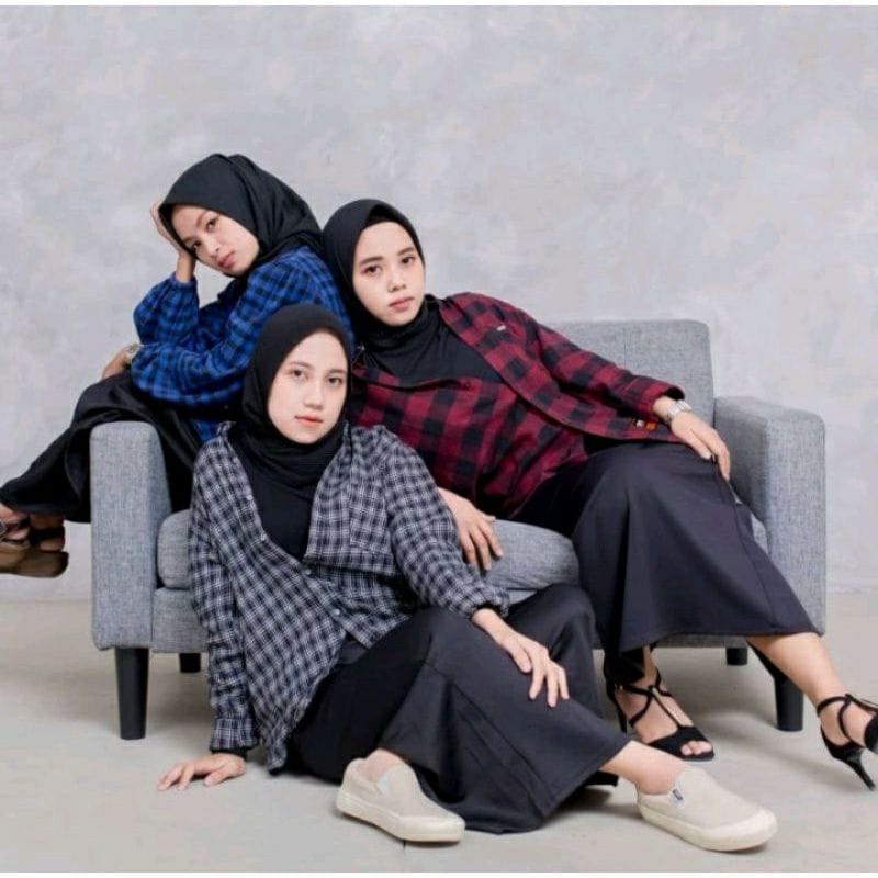 Kemeja Flanel Premium Lengan Panjang Pria Wanita unisex