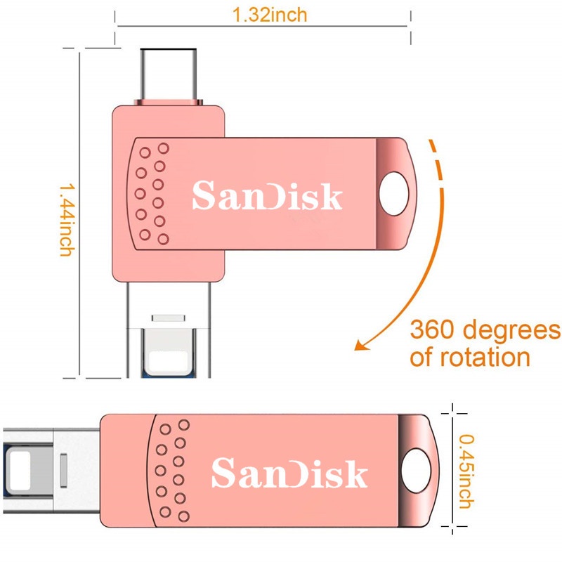 Sandisk Flashdisk USB Tipe-c OTG 3 in 1 Kapasitas 512GB Anti Air Untuk Handphone / PC