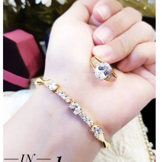 Xuping Set Gelang dan Cincin Terlaris 8154J