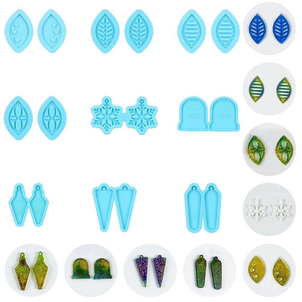 R-flower Earrings Resin Mold Handmade Gingerbread Man Alat Membuat Perhiasan Menjuntai Resin Silicone Mold