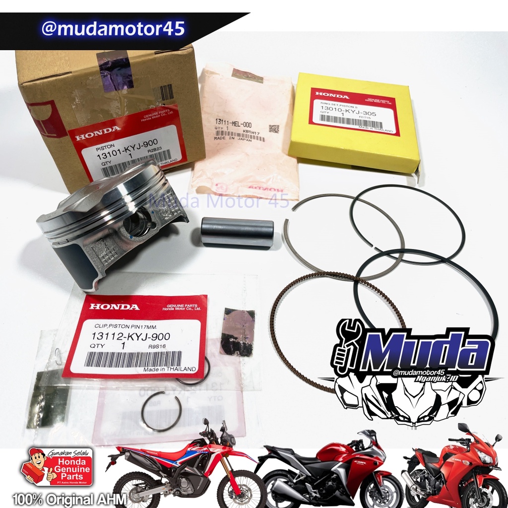 PISTON KIT CBR250R CBU 13101-13010-KYJ-900 13111-MEL-000 SEKER SEHER SET CLIP PEN PIN RING THAILAND 