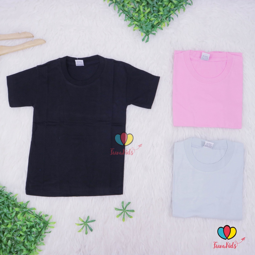 Kaos Oblong uk 9-10 tahun all size / Polos Anak Baju Laki Perempuan Murah Adem Atasan Lengan Pendek