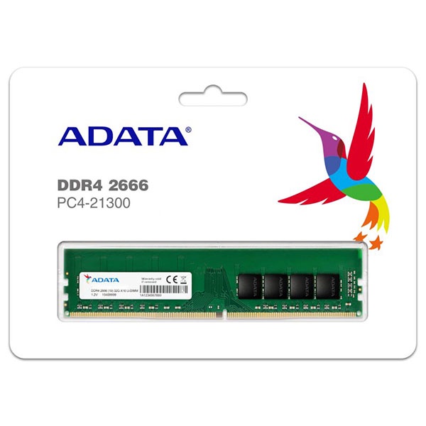 ADATA RAM Memory DDR4 Value Series PC21330 Dual Channel 4GB, 8GB PC21300