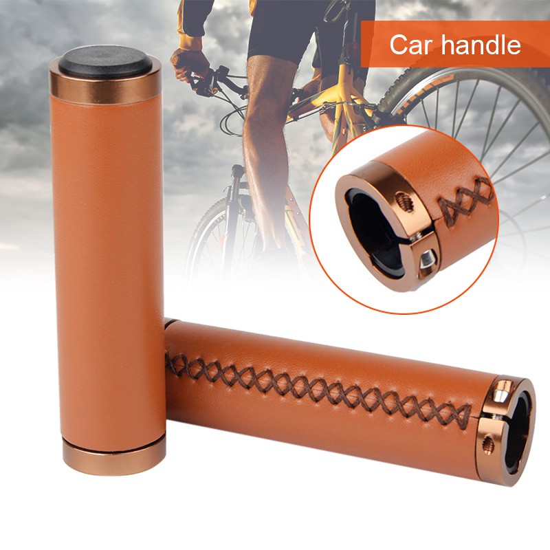 leather bike grips