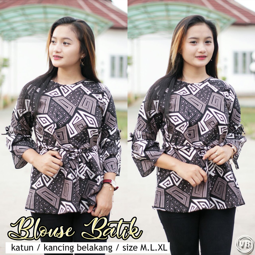 BK3 Atasan Lengan Pendek Risna Batik Blouse trompet HRB206 IPNU IPPNU 003