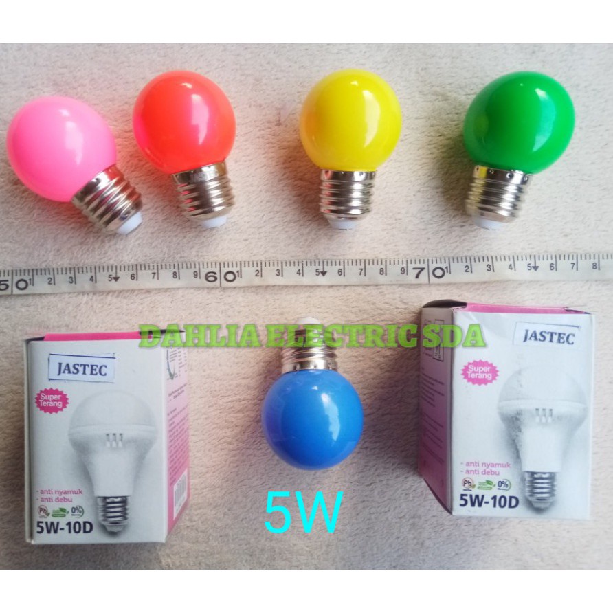 Lampu LED BULAT 1w 1 watt 3w 3watt 3 w 5w 5watt 5 watt 5 w Lamp Warm White Kuning Biru Hijau Merah Pink Oranye Putih