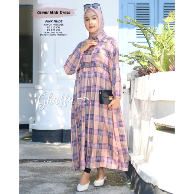 glemi midi dress katun viscose by ghaffa