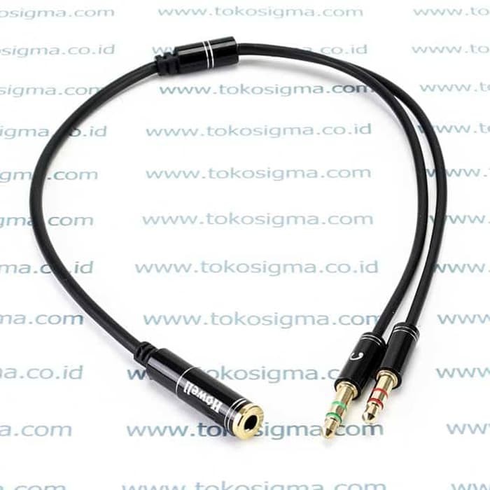 HOWELL KABEL PEMISAH AUDIO female 3.5mm TRRS F TO 2X TRS MIC dan SPEAKER SOUND