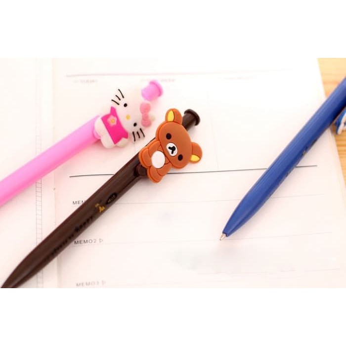 

Pulpen hello kitty, pulpen rillakuma, pulpen doraemon, pen bebek
