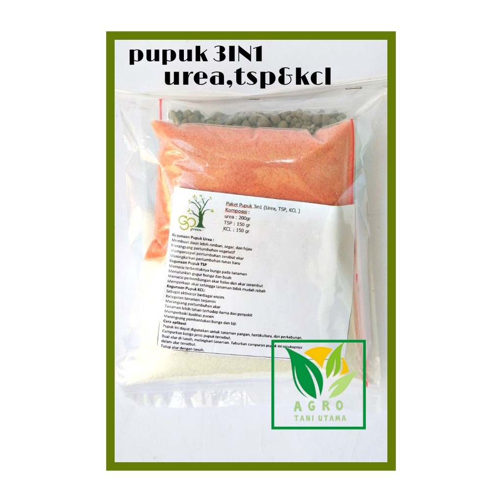 Pupuk 3in1 Nitrea/ urea, KCL dan TSP untuk tanaman daun, bunga dan buah