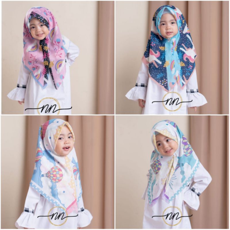 JILBAB SEGI EMPAT ANAK TK/PAUD VOAL MOTIF ANAK LASER CUT