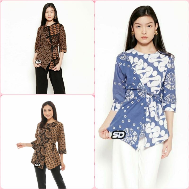 BAJU BATIK WANITA MODERN MONALISA GENES M,L,XL asli PEKALONGAN