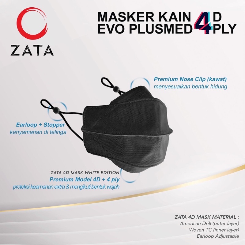 Masker Kain Premium KF94 Hitam
