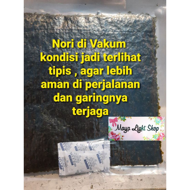 nori sushi 10 lembar rumput laut termurah bahan sushi nori manjun sakao kimbap bento seaweed rumput laut jepang