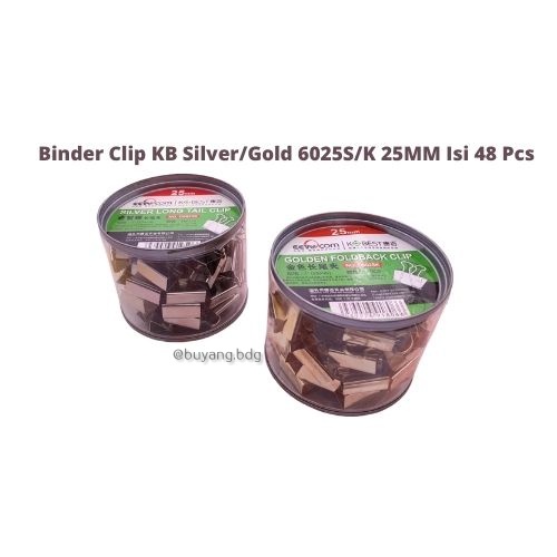 

Binder Clip KB Silver/Gold 6025S/K 25MM Isi 48 Pcs