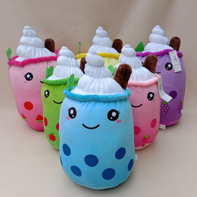 COD Free Ongkir Import BONEKA BOBA MILK TEA /BOBA ES KRIM /BOBA ES KRIM LAMPU BROWN SUGAR  UKURAN M,L,XL,jumbo,giant