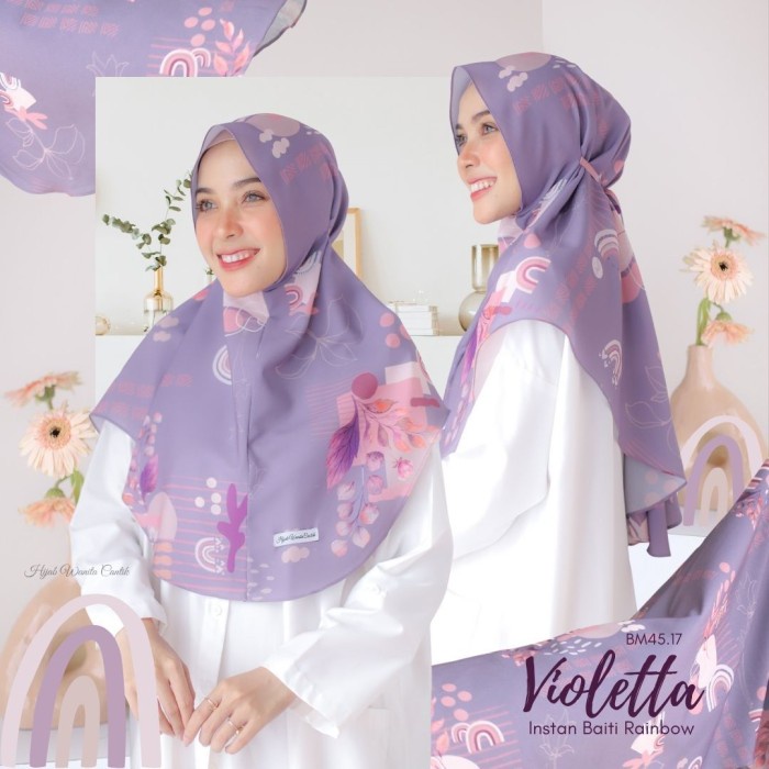 Hijabwanitacantik - Instan Baiti Rainbow Violetta | Hijab Instan |