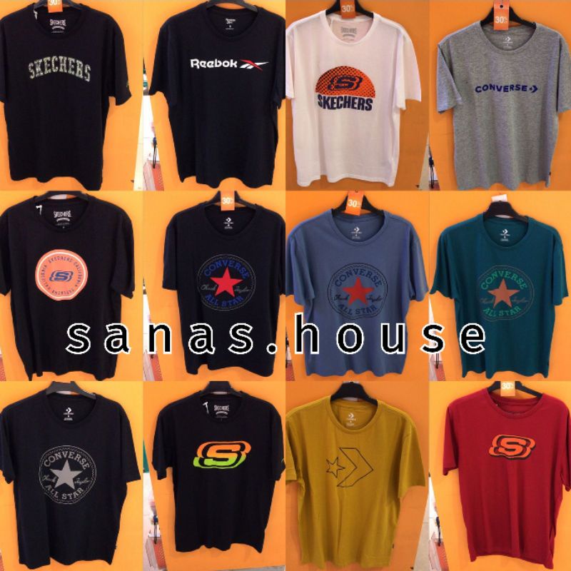 KAOS COWOK MEN T-SHIRT ASLI CONVERSE SKECHERS REEBOK 100% ORIGINAL BY SPORT STATION & RSH STORE