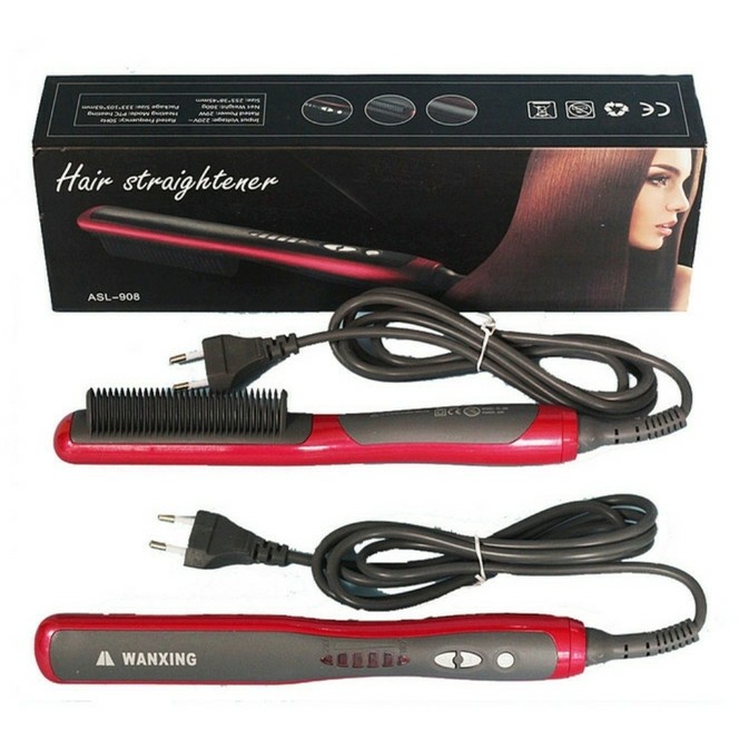 Catok Sisir Pelurus Rambut Hair Straightener HQT-908 // Hair straigthener comb FH909