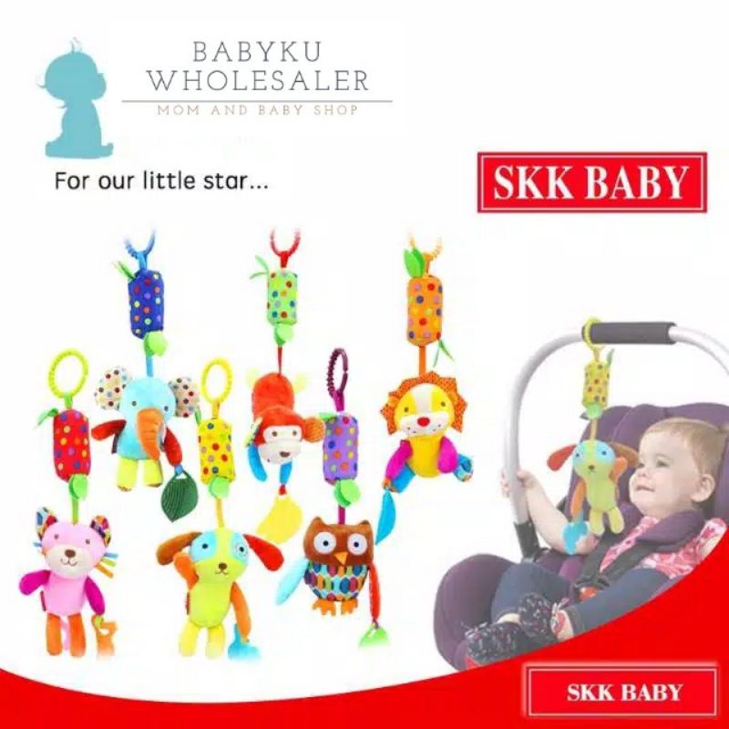 Mainan boneka gantungan stroller bouncer