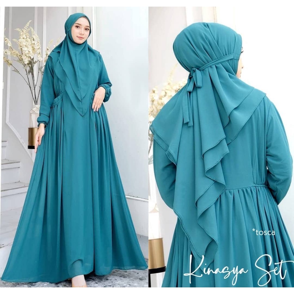 KINASYA SYARI Kain CERUTY BABYDOLL FULL PURING Dapat GAMIS WANITA + HIJAB Gamis Wanita Terbaru 2023 Gamis Syari free Hijab Terbaru Mewah Elegan  Gamis Syari Lebaran Gamis Set Khimar Terbaru Gamis Cerutty Babydoll  Baju Gamis Ibu Ibu Drees Wanita Kondangan