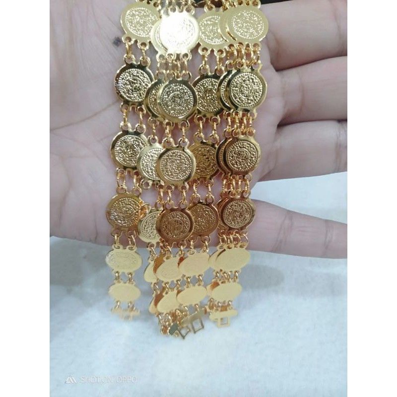 gelang xuping dewasa bermotif koin 24 k
