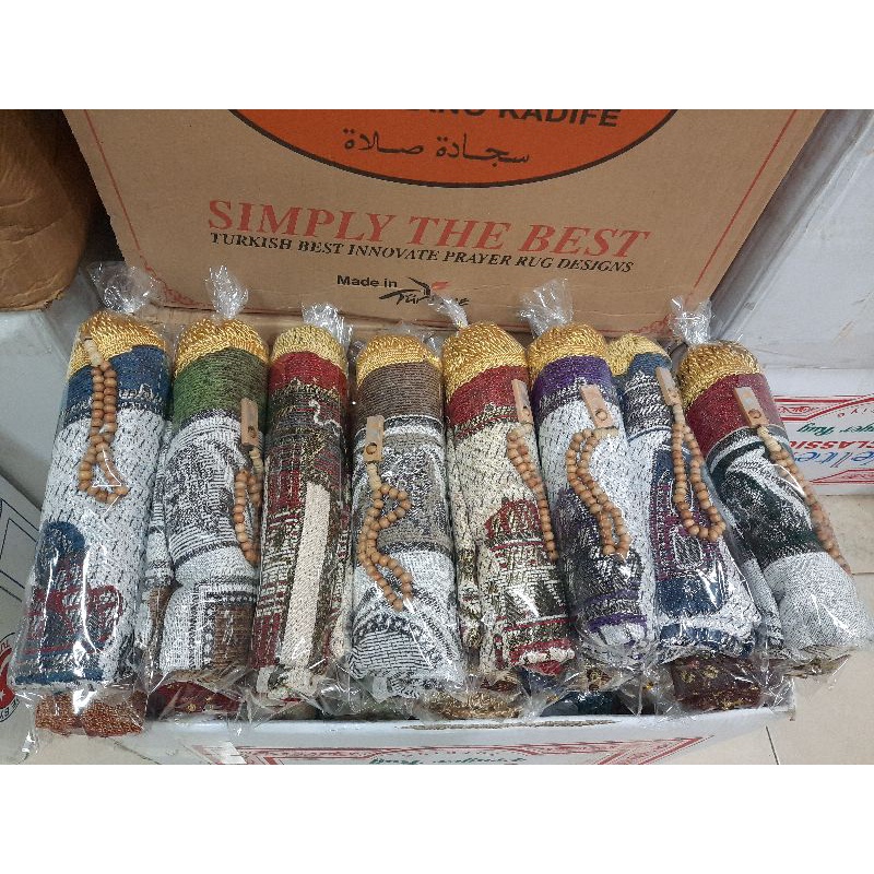 Sajadah Paket Sajadah Tipis Tambang Mix with Tasbih Sajadah Turki Turkiye