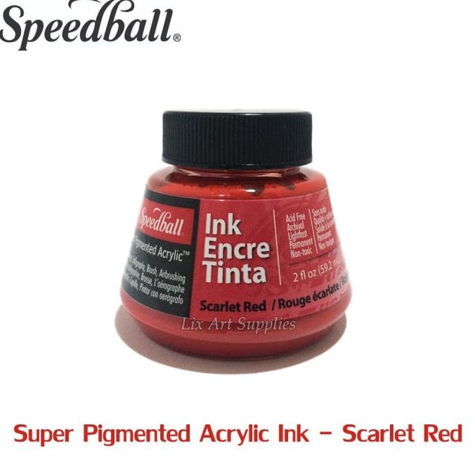 

@#@#@#] Speedball Pigmented Acrylic Ink - Scarlet Red 2 oz (59ml)