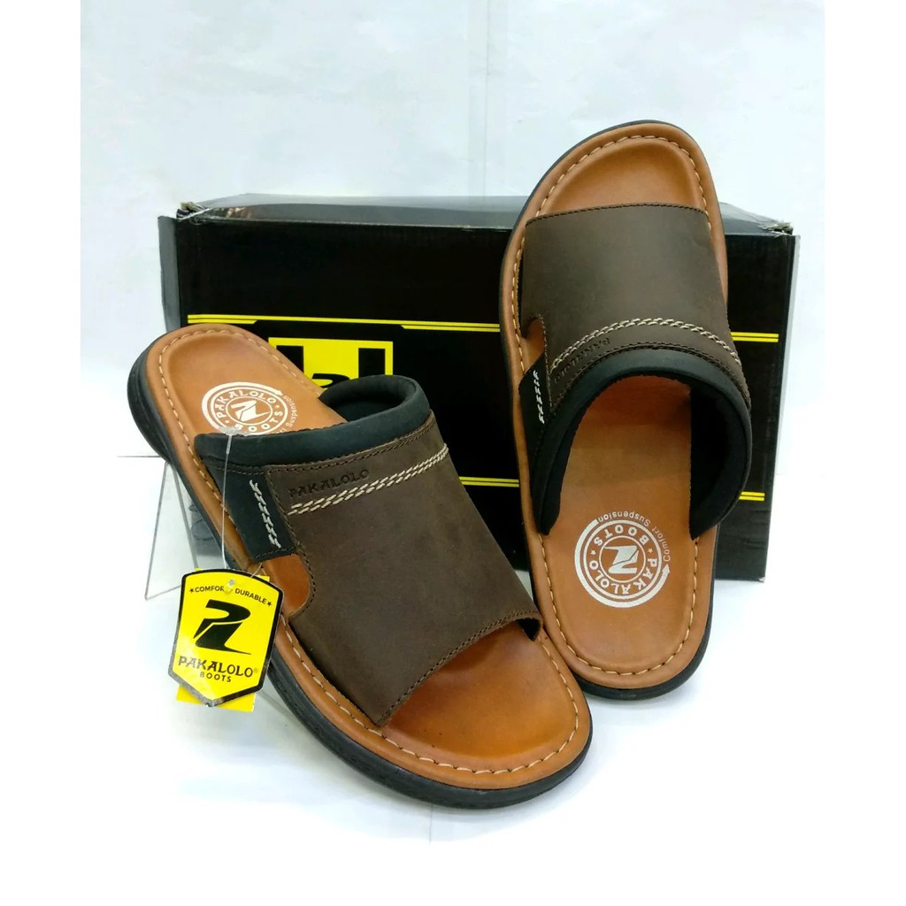 Sandal Kulit Pakalolo N0873 - Brown
