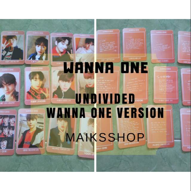 Wanna One Undivided All Version Photocard