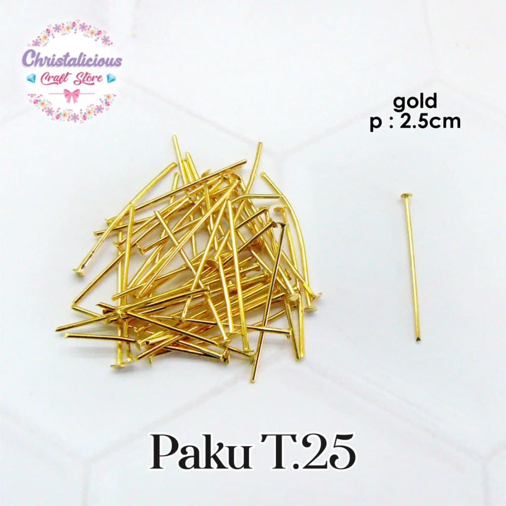 Paku T bahan craft untuk membuat aksesories, paku T kalung, paku T gelang, paku T anting