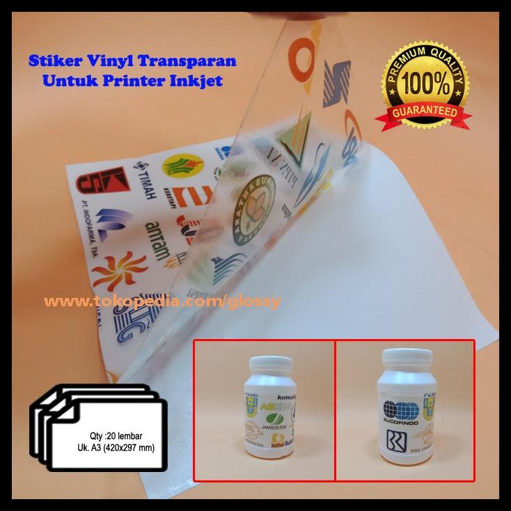 

Stiker Vinyl Transparan Inkjet A3