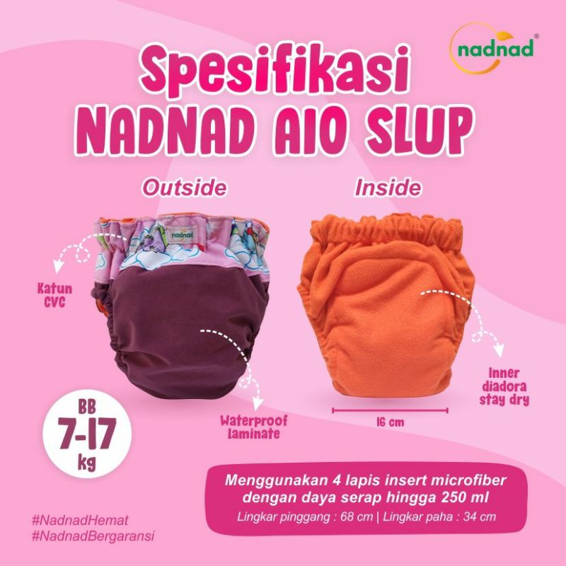 Clodi Aio Nadnad Cloth Diaper Premium Halus lembut