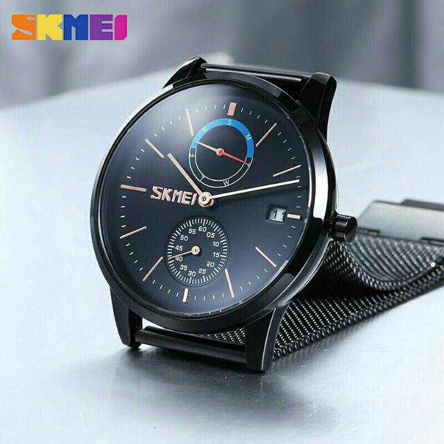 Jam Tangan Pria / SKMEI 9182 Analog Tali Pasir Chrono variasi / SKMEI Analog Original