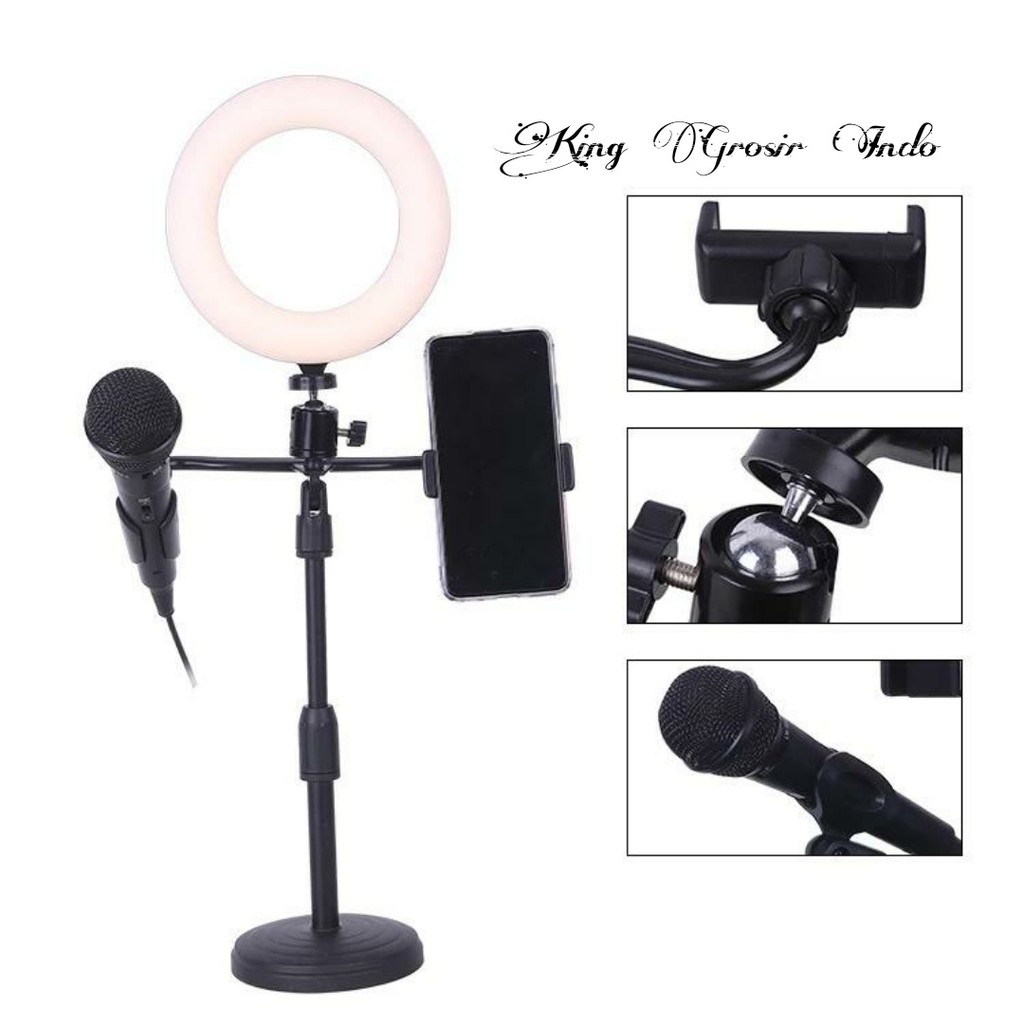 Lampu Selfie / Desktop Phone Holder / Ring Light CXB - 160A LED 6 INCH