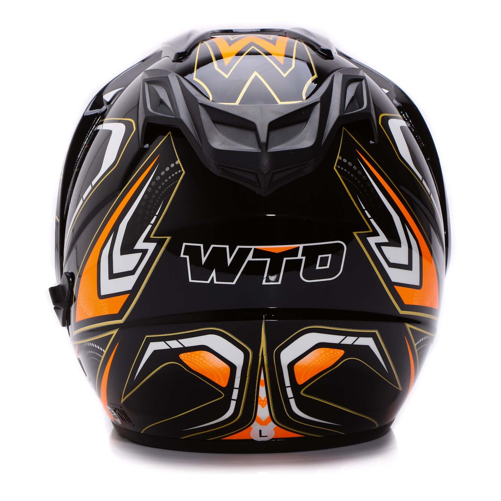 [Helm Dewasa] WTO Helmet Impressive - Spectra - Hitam Oren + Promo Gratis Sarung Tangan