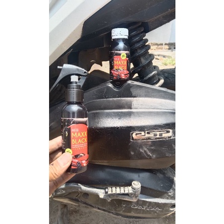 penghitam body dof motor/mobil permanen isi 100 ml,penghitam,dashboard,spakbor,bumper,knalpot,spion