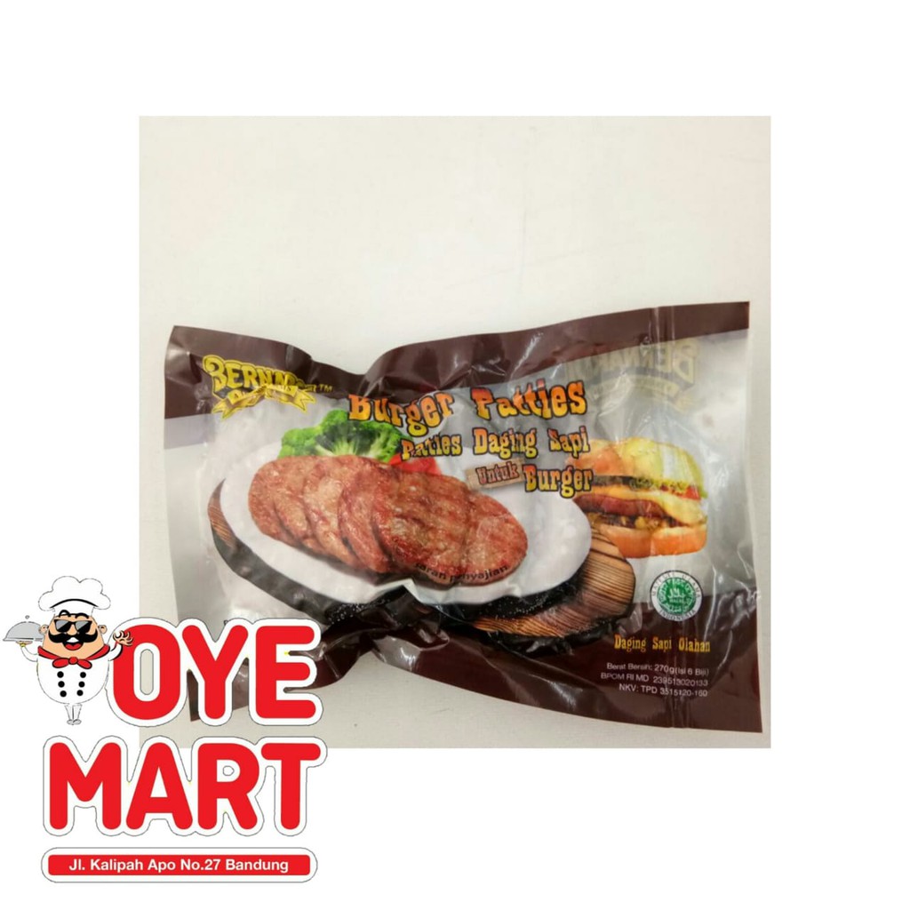 BERNARDI BURGER PATTIES 270GR ISI 6/BURGER DAGING SAPI HARGA PROMO